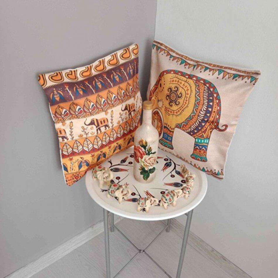 Digital Printed 2 Pieces 43 x 43 cm Decorative Cushion Cover