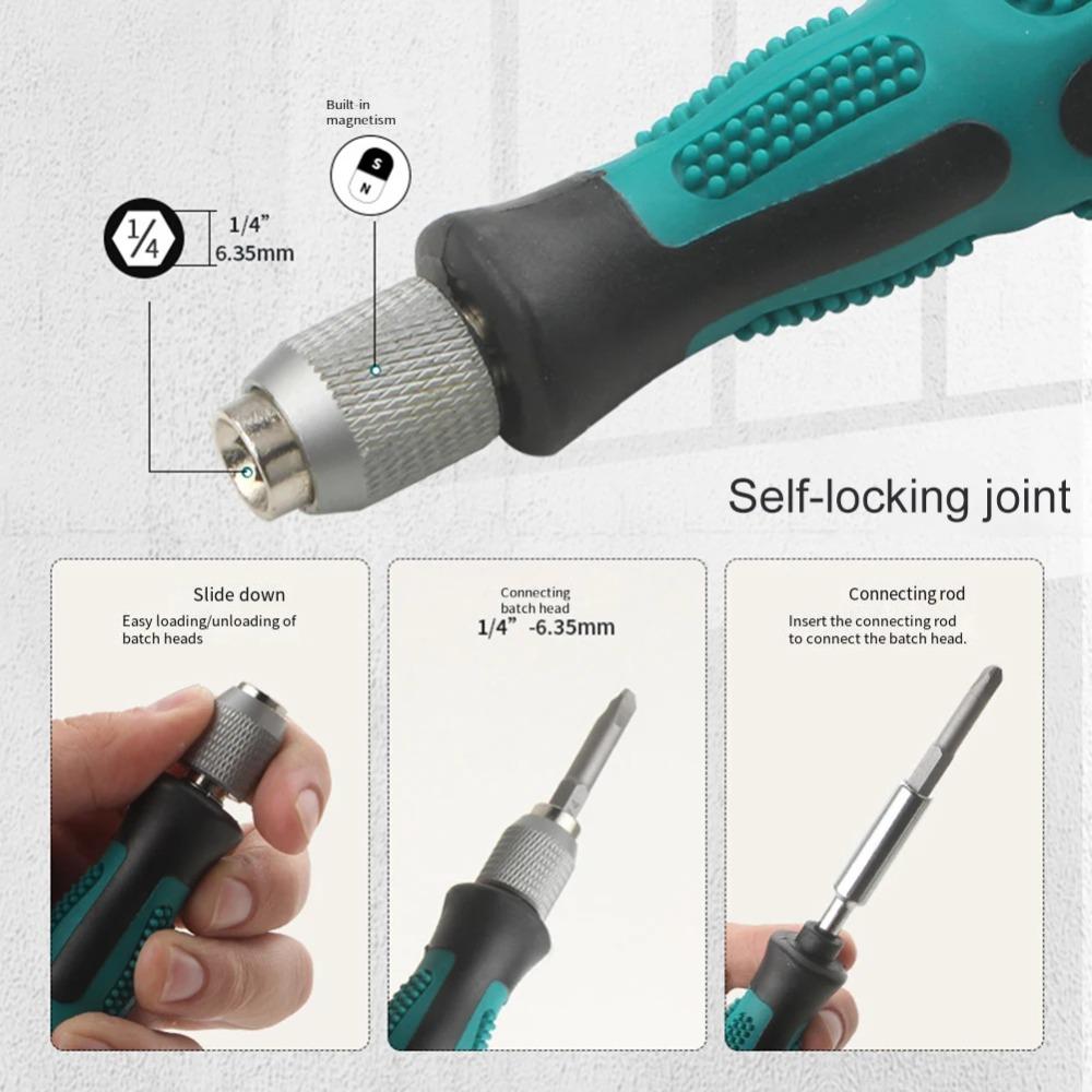 1pc Screwdriver Handle With Self-Locking Non-Slip Screwdriver Bit Holder For Screwdriver Bit Holder Electrician Power Tools