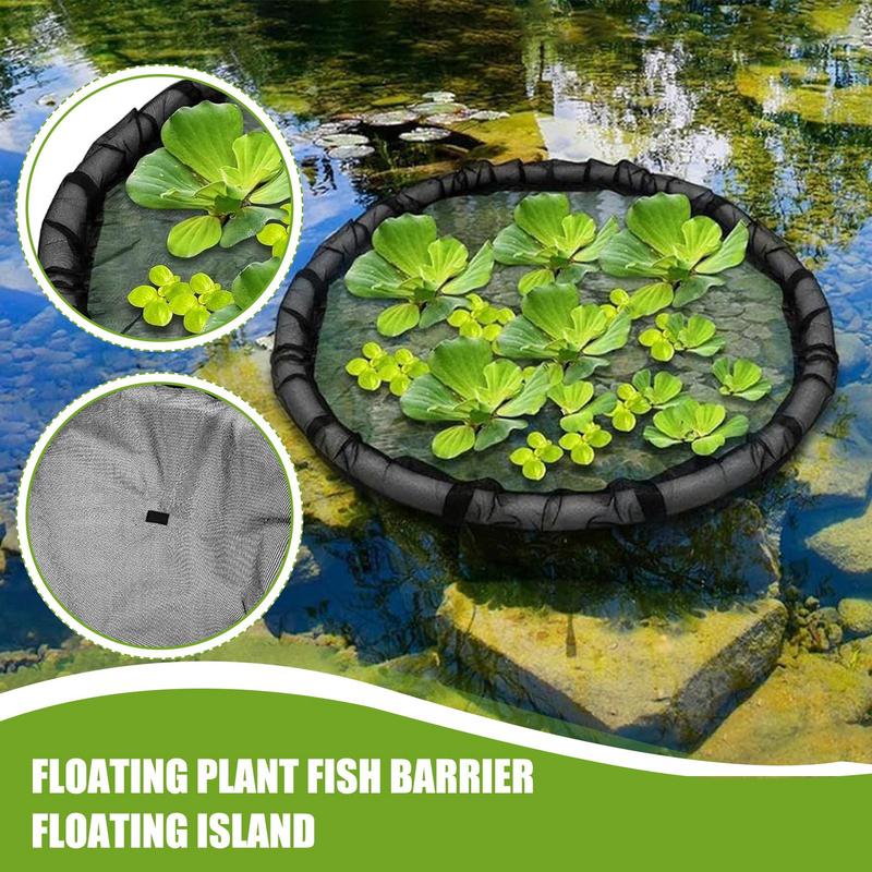 Floating Island Plant Protector Floating Island Planter 17.7inch Netting Fine Mesh Planter for Garden Pond Decoration Home