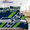 Seattle Seahawks Pattern Bedding Quilt Set Quilt Cover Pillowcase Home Decoration Birthday Gift (1 * Duvet Cover + 2 * Pillowcase, Without Core)