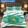 Set Biancheria da Letto 3 Pezzi Emblema Cresta Sporting Cp Stampa 2D (Include 1 Copripiumino + 2 Federe Senza Imbottitura), Decorazione camera da letto, Regalo ventilatore