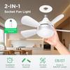 Socket Ceiling Fans with Lights and Remote - Fan Light Dimmable Led Bulb,Screw in Small