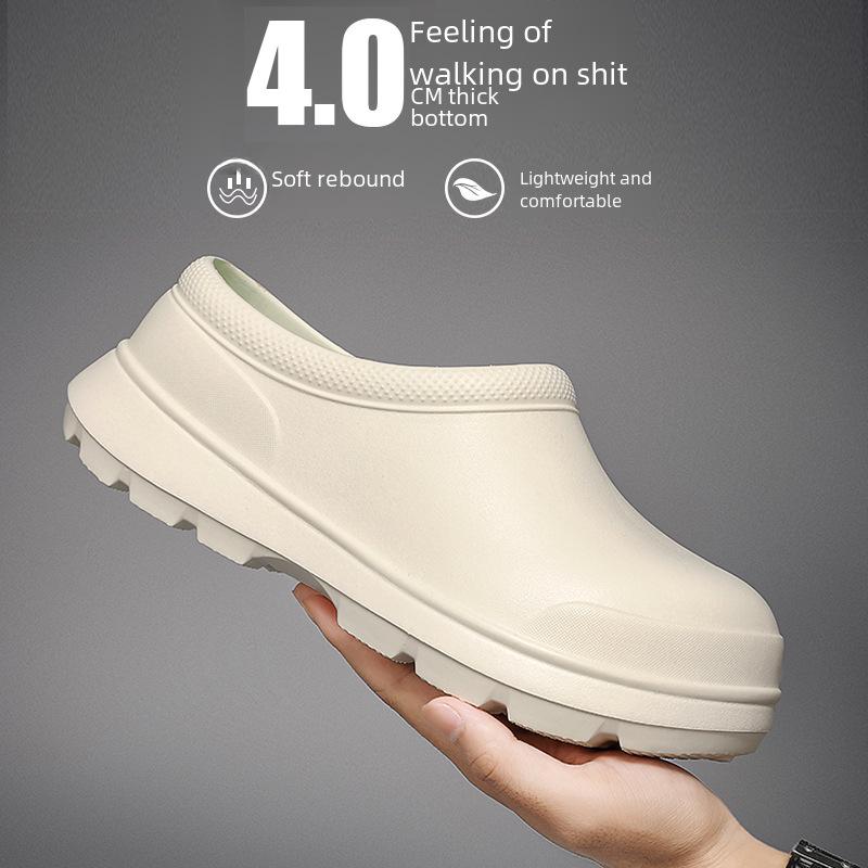 Breathable Waterproof Kitchen Shoes - Comfortable Oil-Proof Work Shoes for Men & Women, Black