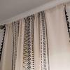 Jingga Cotton Linen Geometric Blackout Grommet Curtain