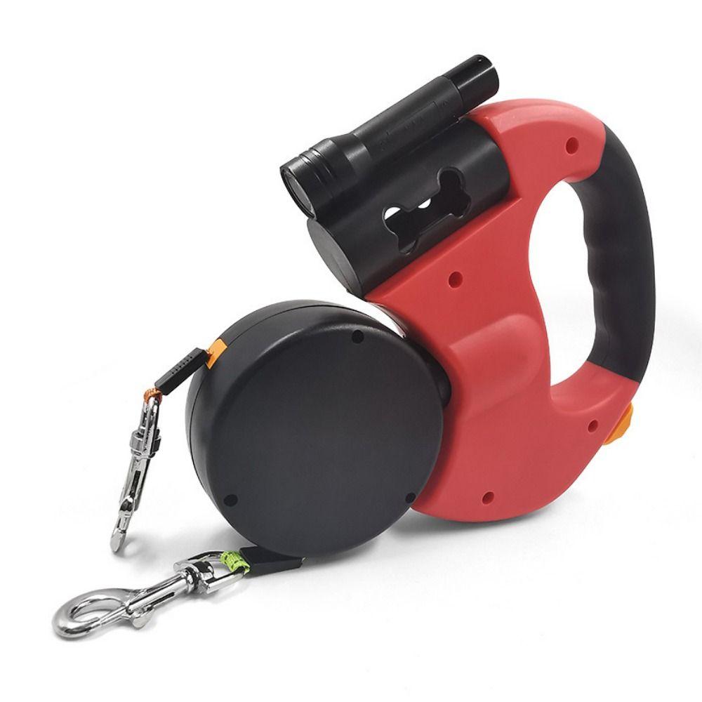 With Lights Dual Retractable Rotation Rope Reflective Dogs Auto Retractable Belt Walking