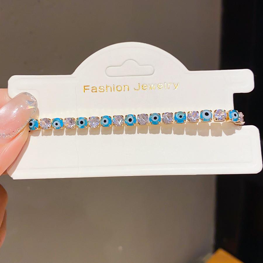 Geometric Zircon Silver Blue Womens Bracelet With Modern Minimalist Design For Gift Style 2
