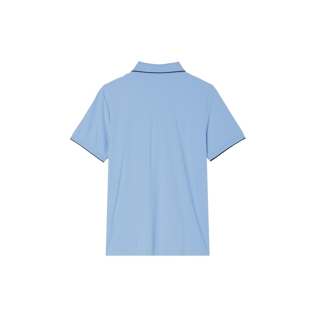 Fila Solid Color Casual Knit Polo Shirt Men Tops Light-Bright-Blue F11M331103FLB