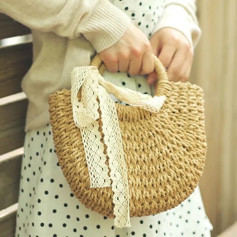 Raffia Bag Cute Summer Bags 2021 Crochet Raffia Tote Bag In
