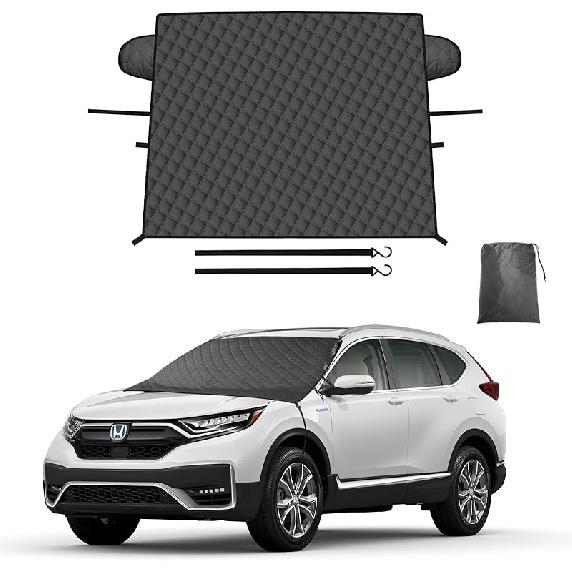 AUTO Upgraded 5-Layer Car Windshield Cover For Ice And Snow, Car Front Windshield Snow Cover Designed For Harsh Weather, Fit For Most Cars, SUVs And Fit for Most Cars, SUVs a