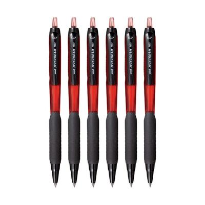 Uni-Ball Jetstream SXN101 0.7mm Red Ink Roller Ball Pen, Pack of 6 for Office, School & Home