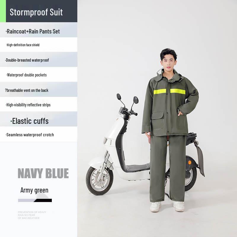 

Qianan Reflective Rainproof Poncho Set for Electric Motorcycle Riders XL [Height 165-175cm]