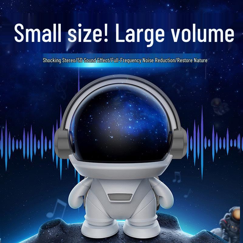 Astronaut Bluetooth Speaker: Portable Mini Subwoofer for Desktop & Outdoor Use