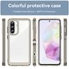 Für Samsung Galaxy A36 5G Handyhülle WANLONFENG XC Serie TPU Acryl Abdeckung mit gehärtetem Glas (Großes Linsenloch)