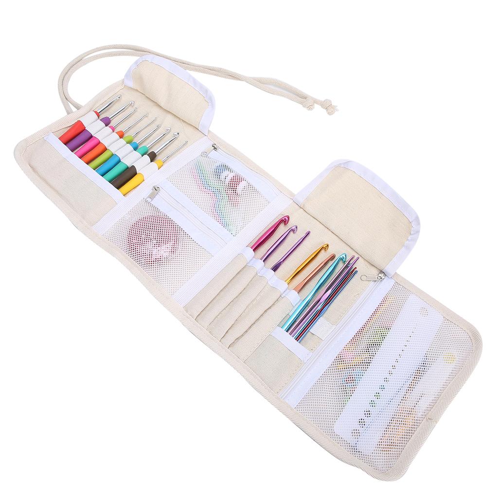 Crochet Hook Set Soft TPR Handle Knitting Kit Aluminium Oxide DIY Manual Sewing Tools