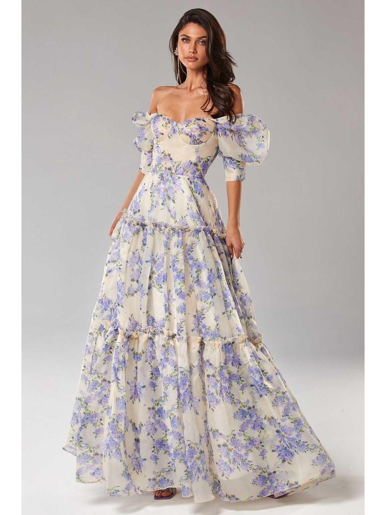 Off-the-Shoulder Organza Fairy Evening Dress