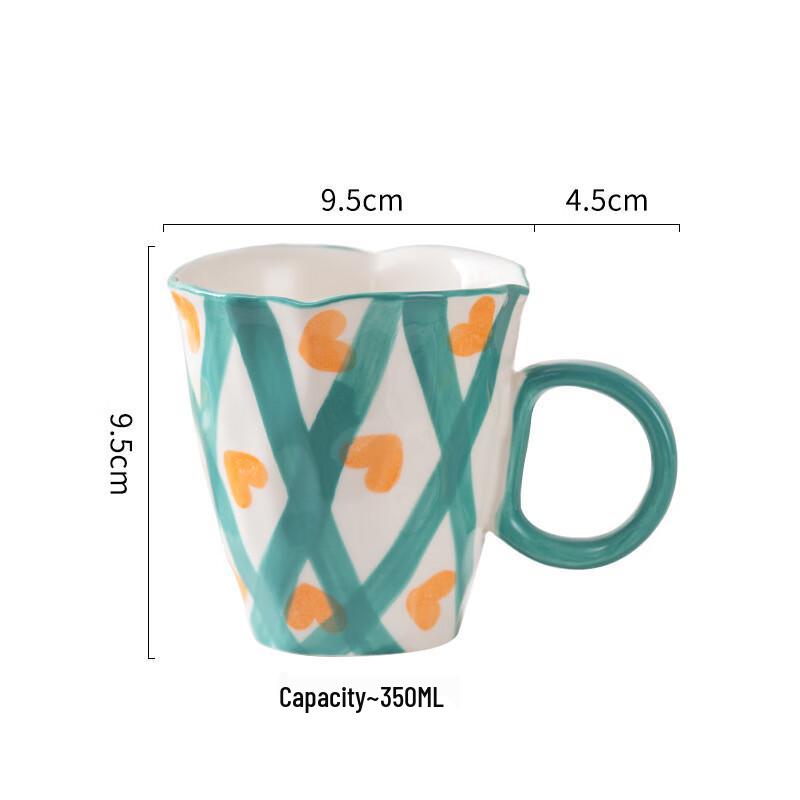 Hand-painted Heart Ceramic Mug