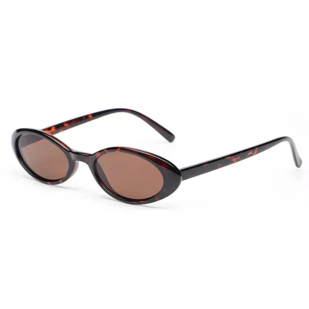 

1Pc Sexy And Fashionable Small Oval Sunglasses Retro Fashion Leopard Print Frame Sunglasses Suitable For Travel And Vacation