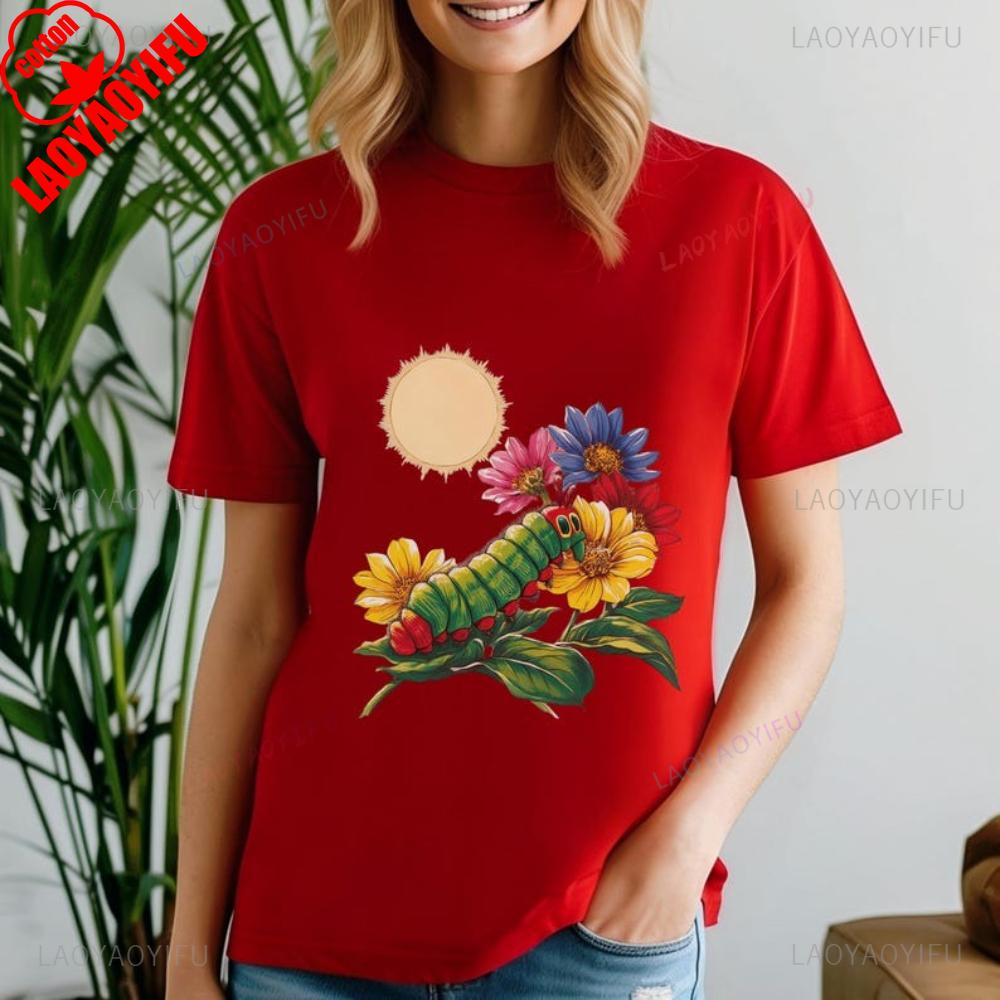 Vintage The Very Hungry Caterpillar Graphic T Shirts Bookish Book Lover Gift Reading Shirt Teacher Gift Back To School Tops S
