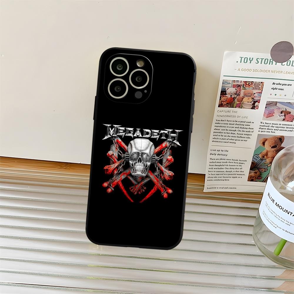

M-MegadethS Логотип Череп Металлический Чехол Для Телефона Fundas Для Iphone 13 17 11 15ProMax 14 12 16 Pro Xs Max Mini Xr X Plus Coque iPhone 12 Pro