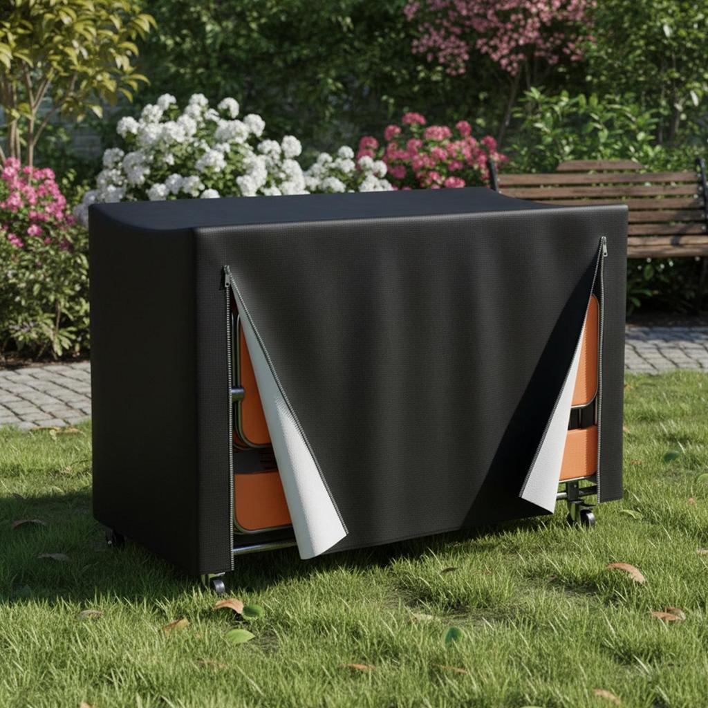 Faltstuhlständer Abdeckung Wasserdicht Winddicht 420D Oxford-Gewebe Schutzhülle 73x35x42 Zoll Trolley-Aufbewahrungsständer Abdeckung