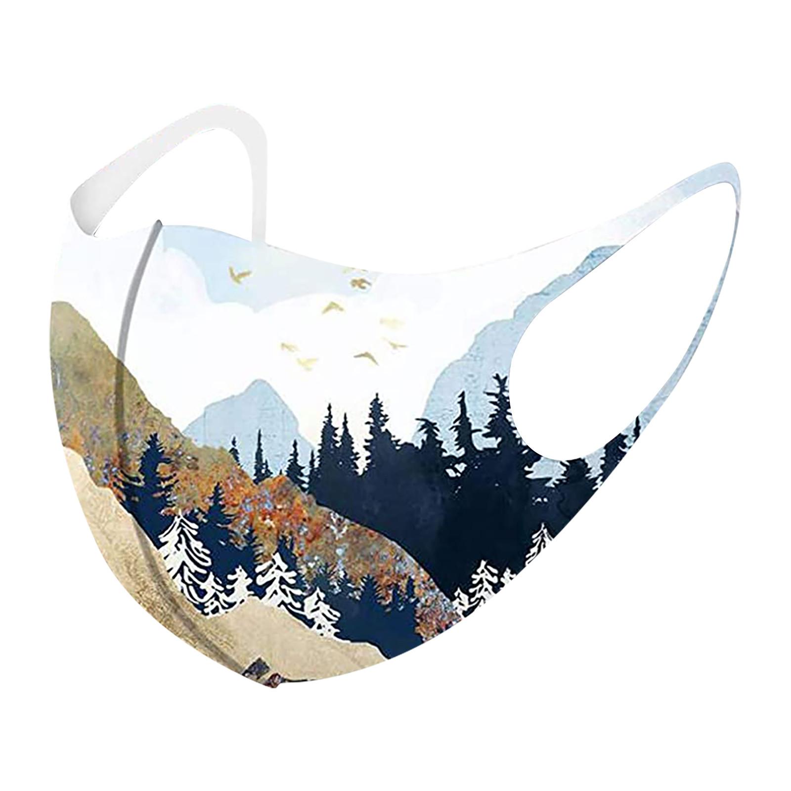 

Folulus 5 шт., защитная моющаяся дышащая маска для лица с рисунком для взрослых One Size белый