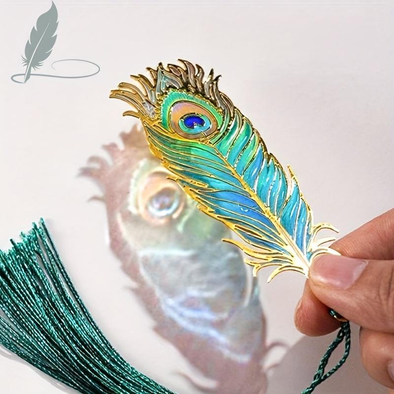 Exquisite Feather Transparent Metal Bookmark Creative Design Colorful Light Shadow Page Marker Graduation Season Gift Handicraft