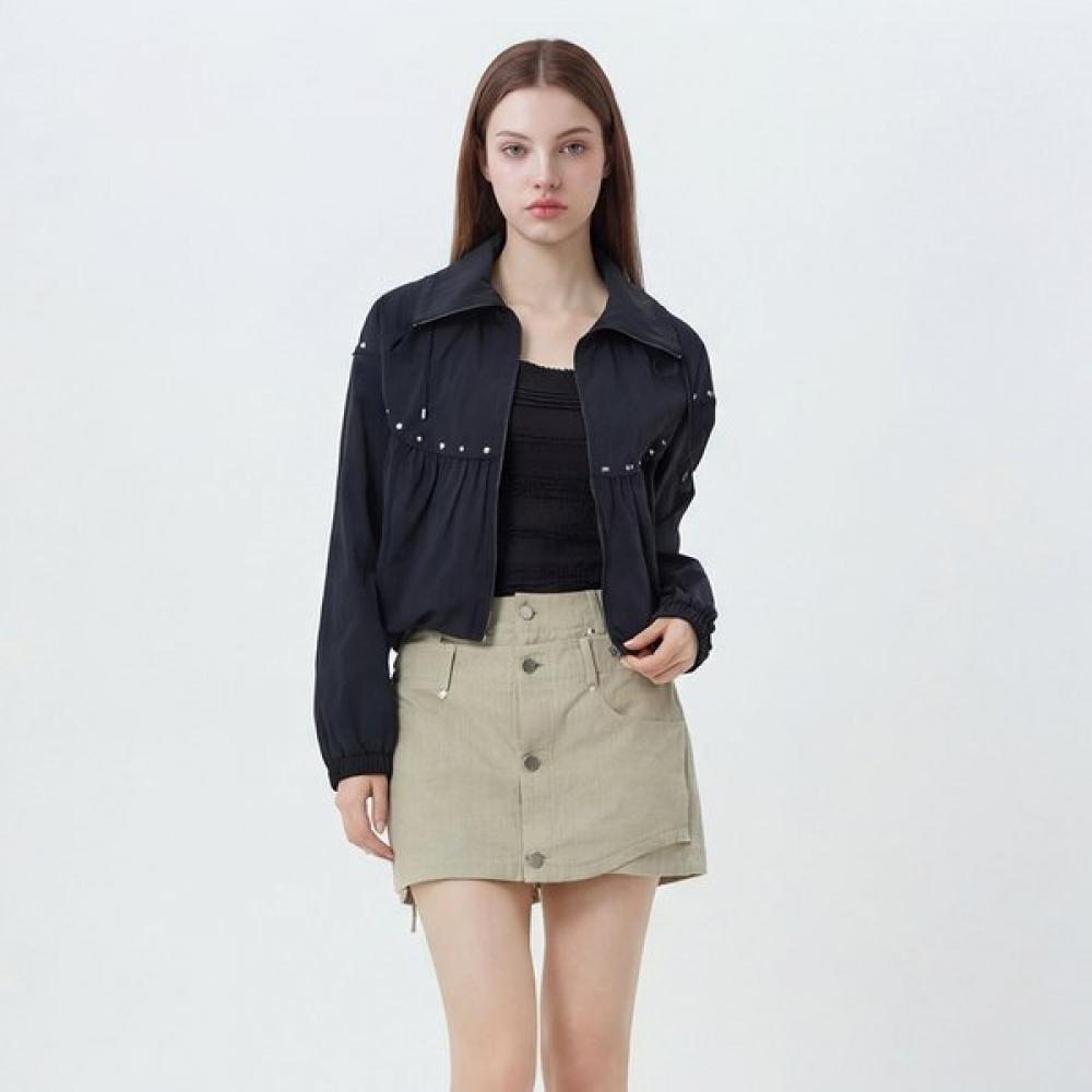 

Egoist Nylon Wave Shirring Jumper Es2tz400 BK/55