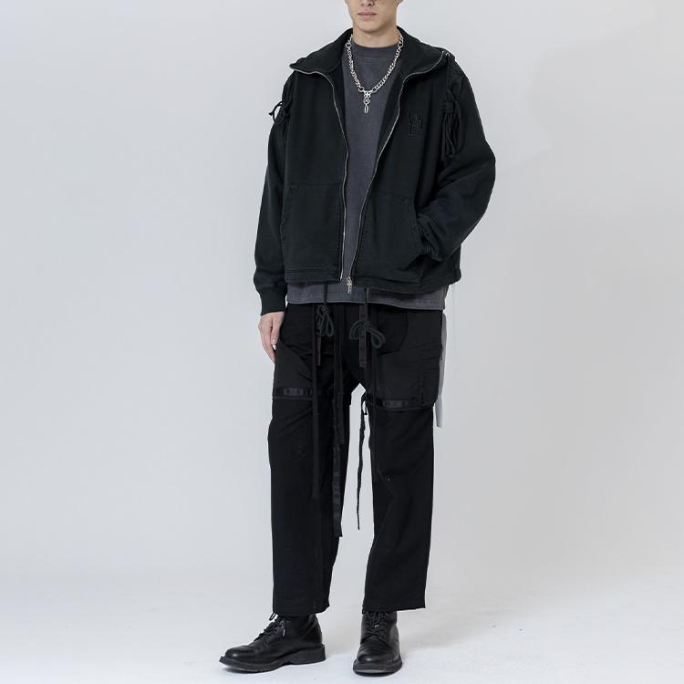 WE11DONE Horror Movie Zip-Up Hoodie Black Unisex Tops WD-TH9-20-140-U-KK
