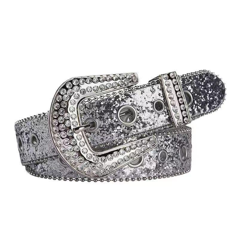 Women's Rhinestone Belt: Versatile Wide Waistband with Sequin Decoration for European & American Fashion