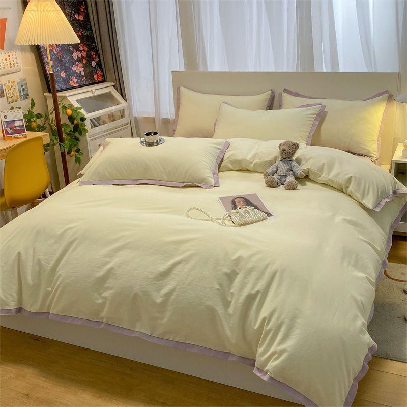 

Четыре сезона Универсальный комплект из четырех предметов Простой комплект из четырех предметов Однотонный двухсекционный комплект постельного белья Простыня Комплект постельного белья из трех предметов для студенческого общежития Single