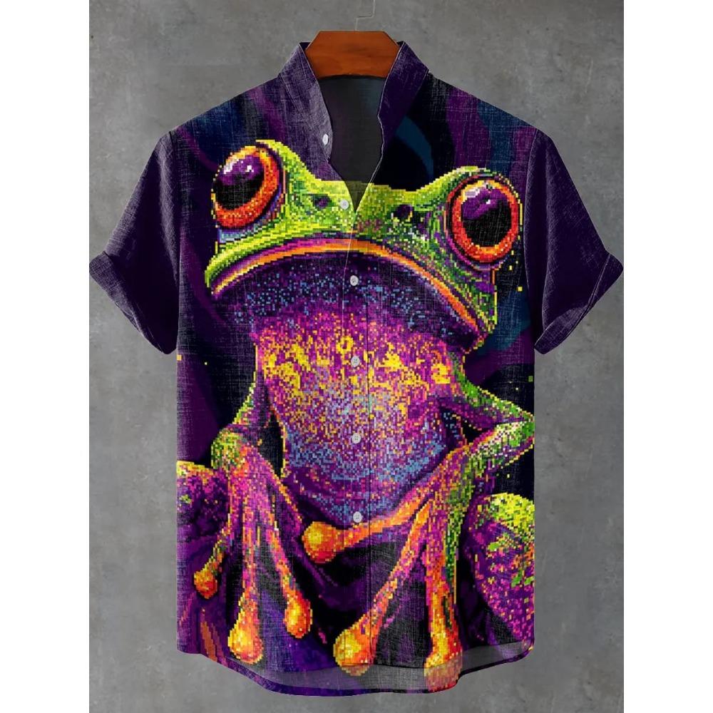 

Spring Summer Men Clothes Short Sleeve Fashion 3D Digital Print Shirt Men Hawaii Shirt Tops 5XL