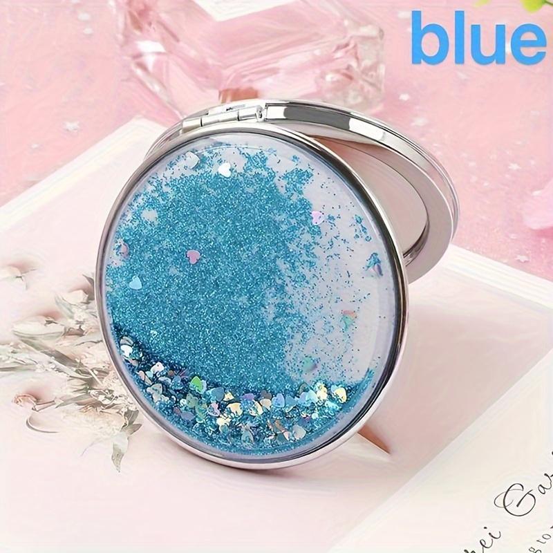 Mini Folding Makeup Mirrors Pocket Mirror for Girls Women Double-Sided Sparkling Makeup Mirror Beauty Accessories