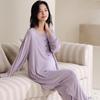Conjunto de Pijama de Maternidade para Amamentação com Bojos - Manga Longa e Calça