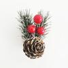 Artificial Pine Needle Greenery & Red Berry Bouquet for Holiday DIY & Gift Packaging