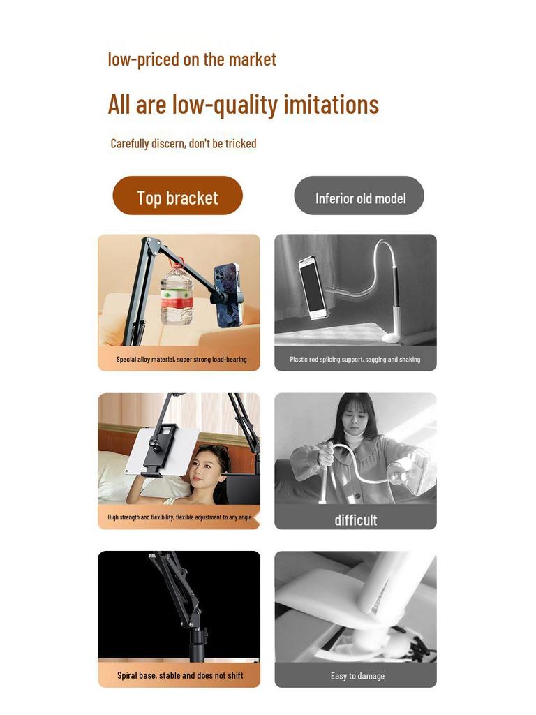 Universal Phone & Tablet Holder with Bluetooth for Bedside Streaming & Selfies