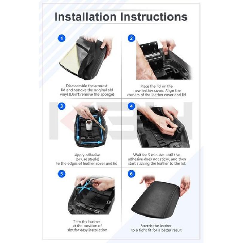 Best Leather Center Console Lid Armrest Cover Trim For Toyota Prado 2010-