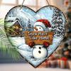 Christmas Decoration Sign,indoor Hanging decorations,2D Flat Wooden Products with Snowman pattern,Christmas Gifts for Friends and Family