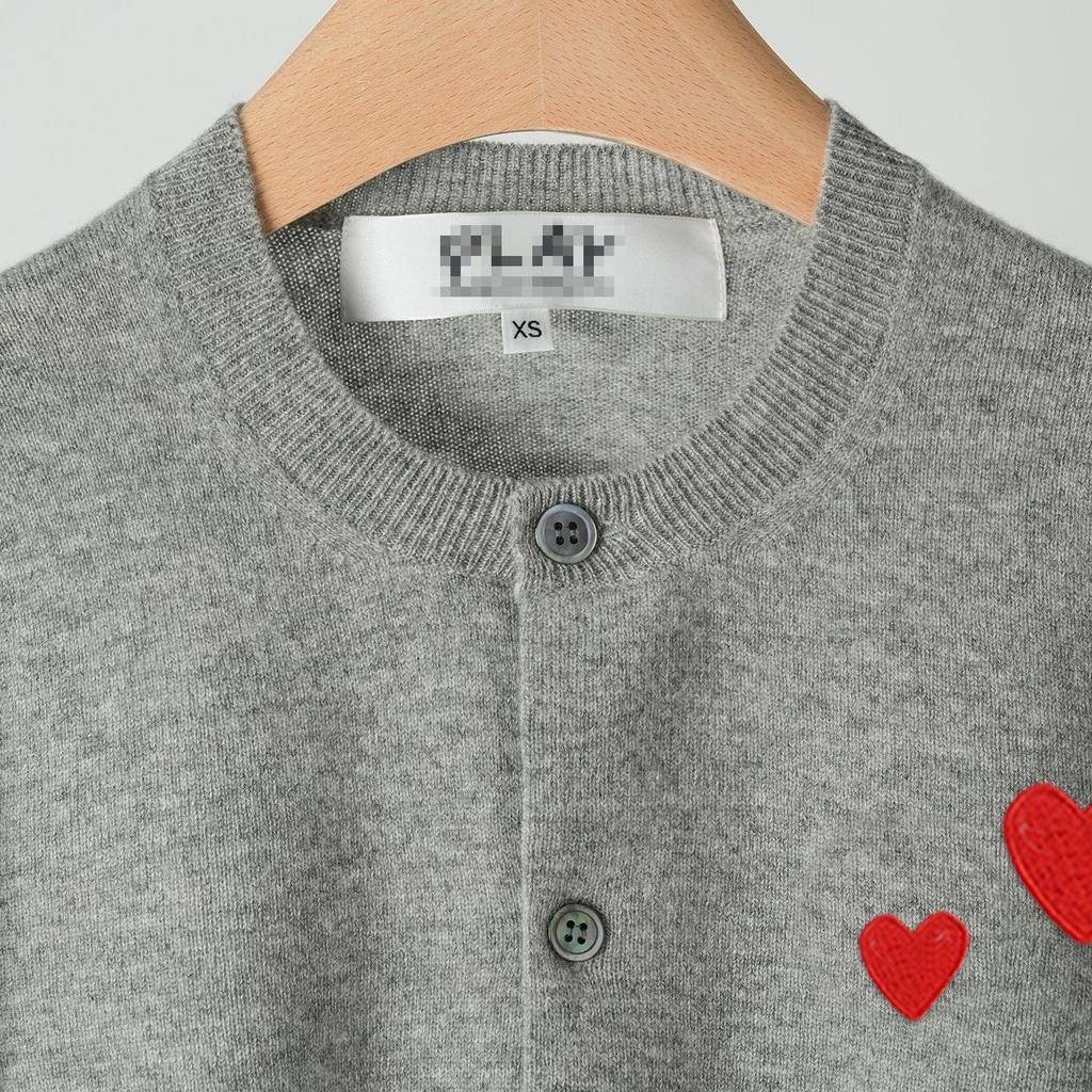 Japanese Style Loose Knit Wool Cardigan with Double Heart Design