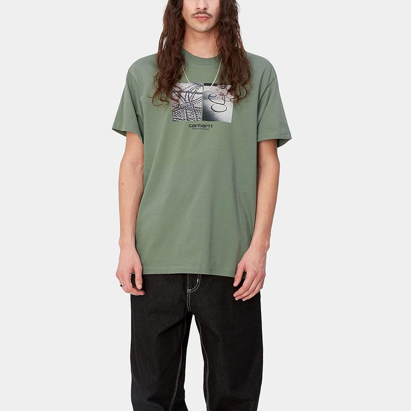 Carhartt WIP S/S Motor T-Shirt Loose Fit Graphic Print Crew Neck Short Sleeve T-Shirt Unisex T-shirts Green I033167-1YF-XX
