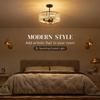 Crystal Ceiling Light, Semi Flush Mount Modern Crystal Chandelier Ceiling Light, E14 Base 3-Lights, Bulbs Not Included