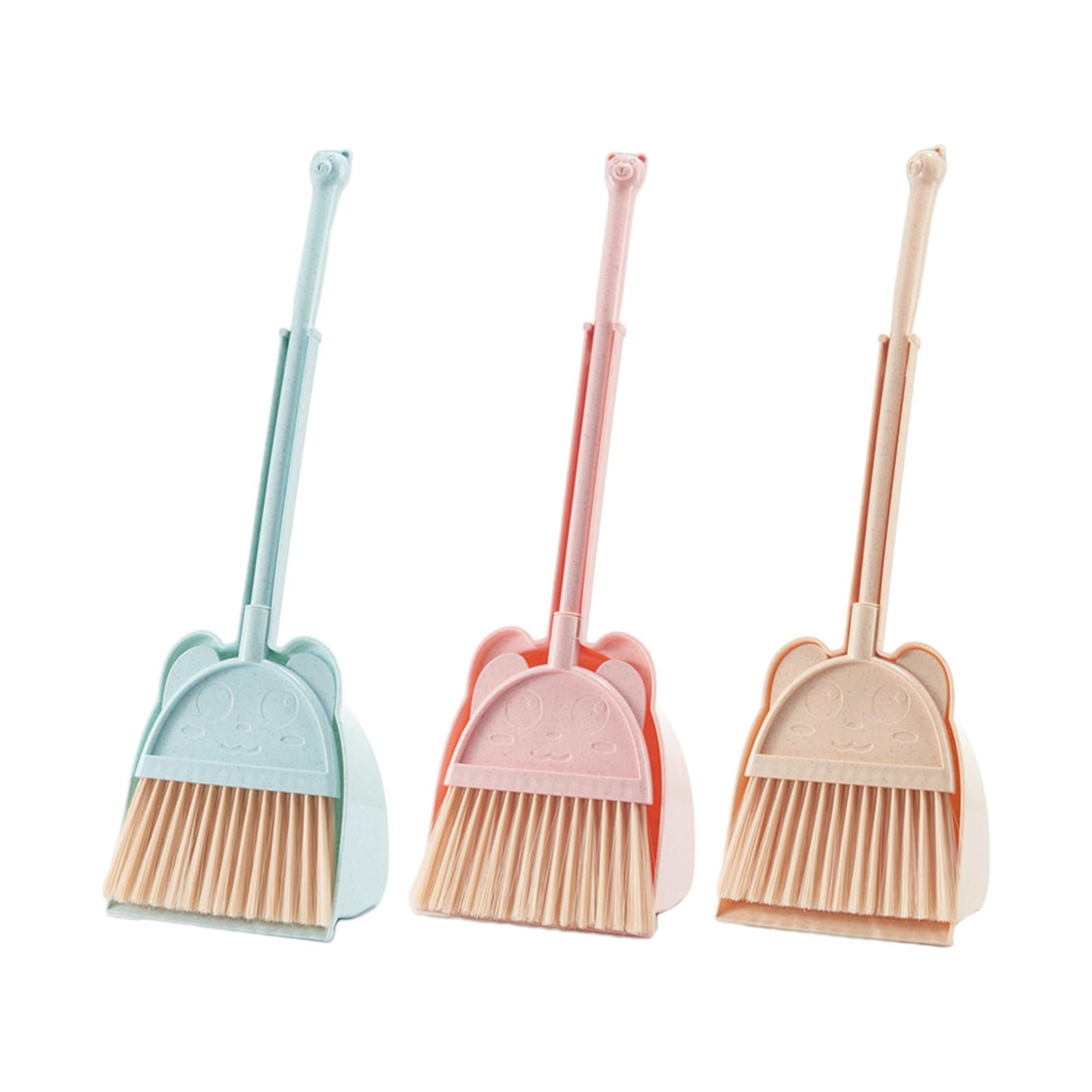 Kids Broom Dustpan Set Little Housekeeping Helper Set House Cleaning Gifts Cleaning Sweeping Play Set for Age 3-6 Girls Boys blu