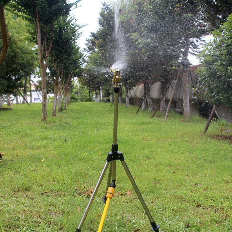 Zinc Alloy 360° Rotating Sprinkler with Tripod Stand for Lawn Irrigation