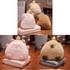 Capybara Plush Cartoon Toy Pillow Blanket Combo Convenient Multi Functional Doll