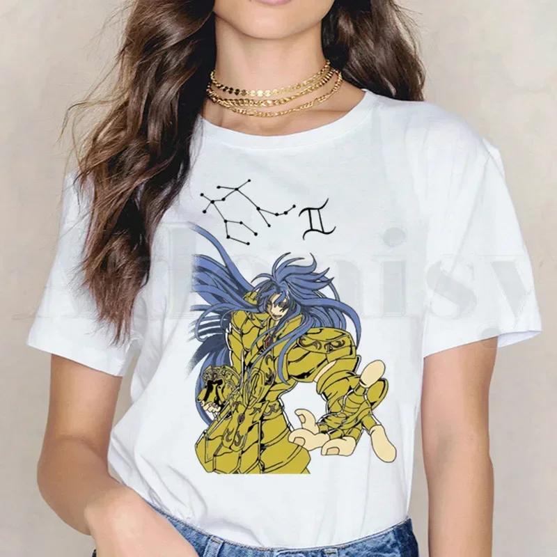 Saint Seiya Knights Of The Zodiac Burn Cosmos Short Sleeve Female Tops Harajuku VintageT Shirts Women's T-shirt