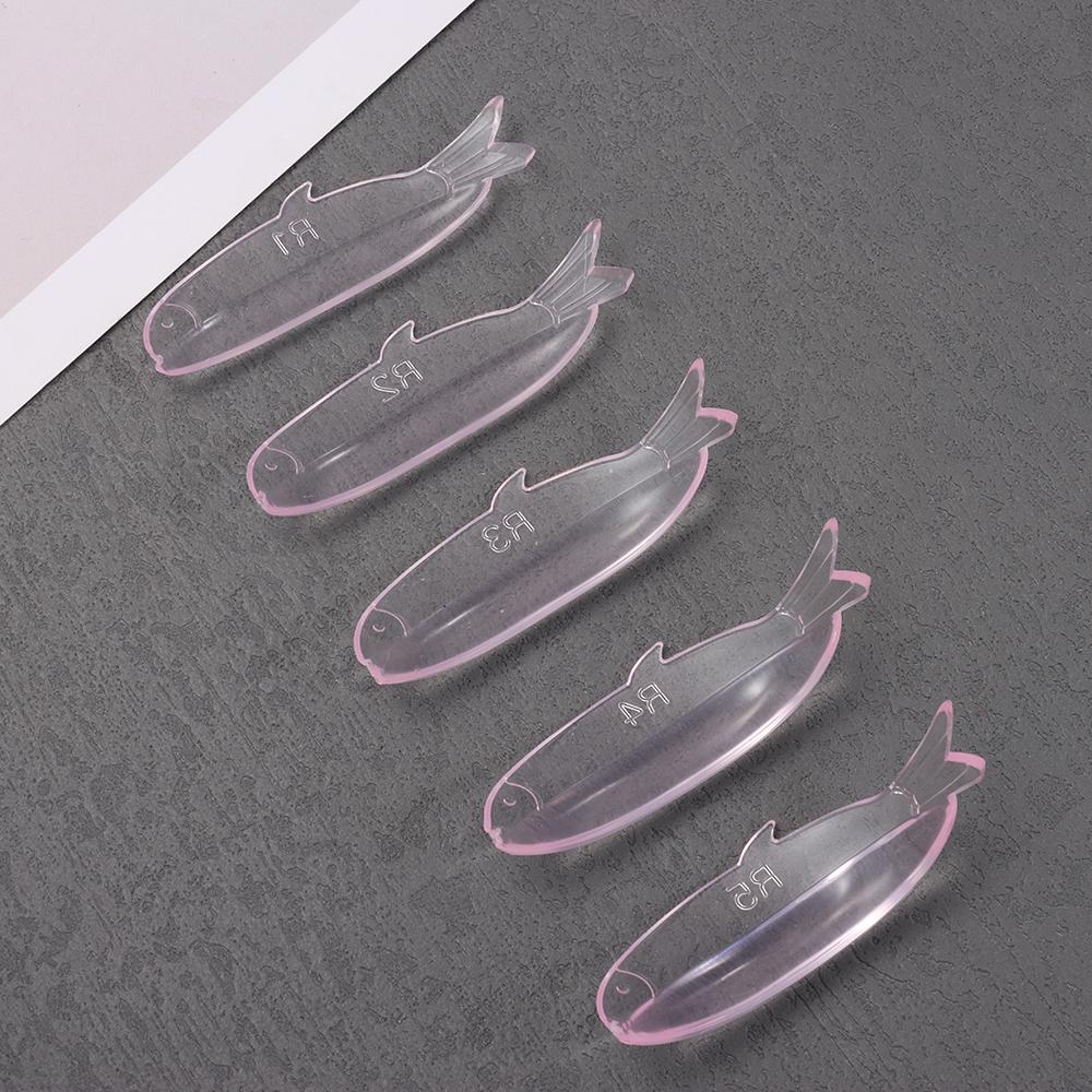 5Pairs Fish Shaped Silicone Eyelash Perm Pads Reusable Eyelash Lifting Shield for Women
