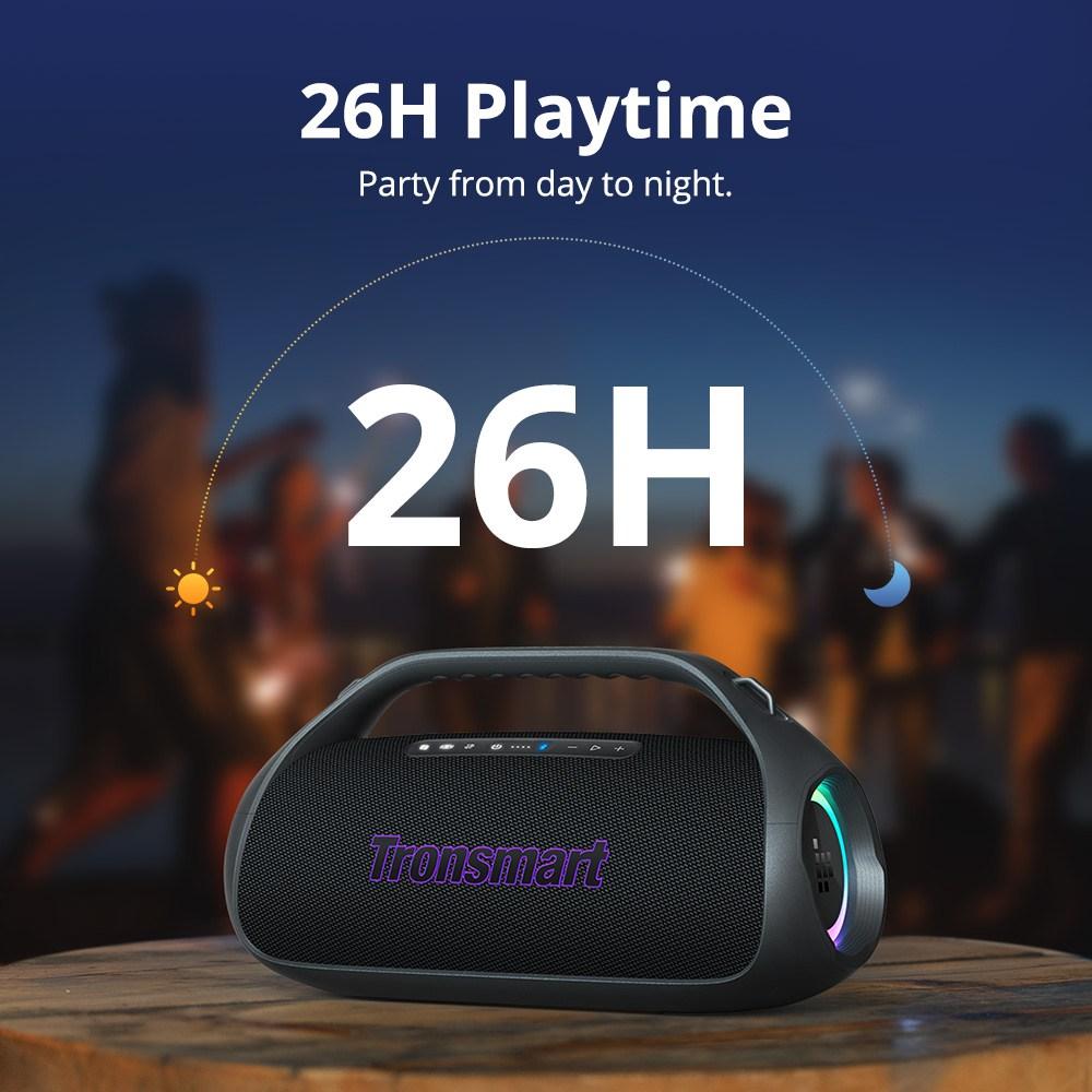 Přenosný Bluetooth reproduktor Tronsmart Bang 2 90W, vodotěsný IPX6, 26 hodin přehrávání, ovládání pomocí aplikace se světelnou show LED, párování TWS, pro venkovní párty