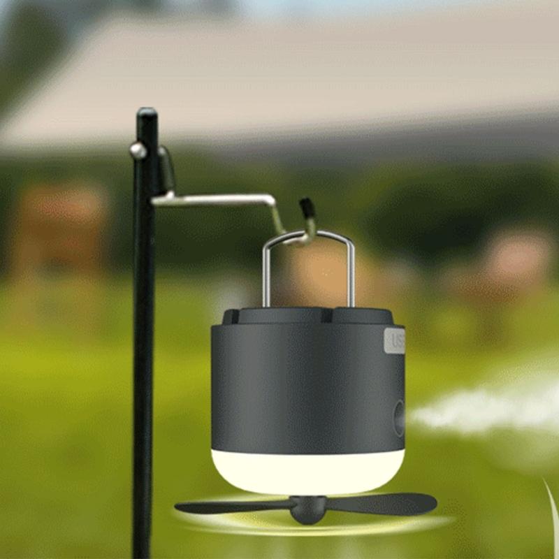 4 in 1 Camping Light Fan USB Charging With Magnetic Hook And LED Light For Outdoor Use Tent Ceiling Fan Dormitory fan