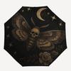 Mystical Moth Moon Stars Circular Wall ArtUmbrella, Portable 3-Fold Compact Umbrella for Men & Women Gift