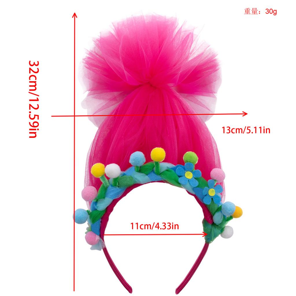 Trolls Poppy Headbands Cosplay Doll Headwear Hairbands Headwear Makeup Washing Face Hairbands Birthday Party