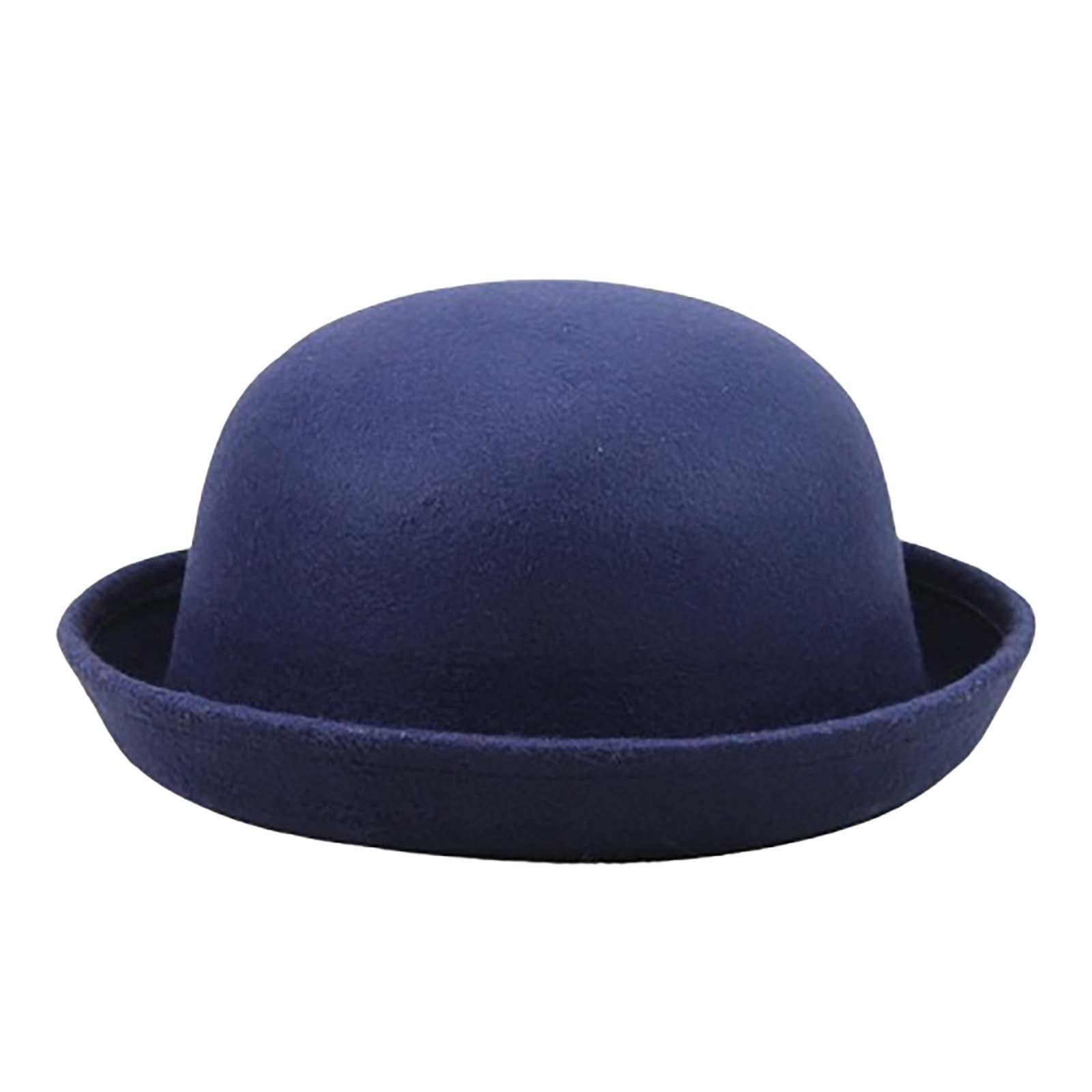 

Универсальная круглая шляпа, имитация кашемира, шерстяная маленькая круглая шляпа, фланцевая шляпа для выступлений, мужская, женская и зимняя модная шляпа One Size